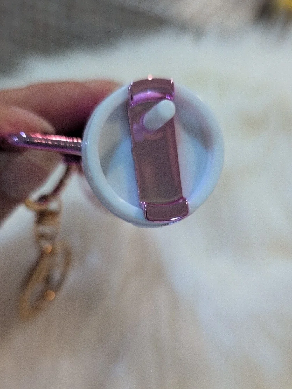 Pink Metallic Keychain Bag Charm
